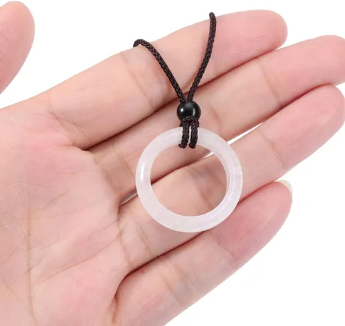 Vista 5 de PESOENTH Collar con colgante de cristal curativo para mujer, cristales de amatista púrpura natural, piedras preciosas de cuarzo, collar de cordón