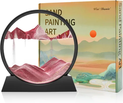 Vista 15 de Wai Danie Imagen artística de arena en movimiento 3D, reloj de arena de mar profundo, paisaje de arena líquida, marco de arena que fluye relajante