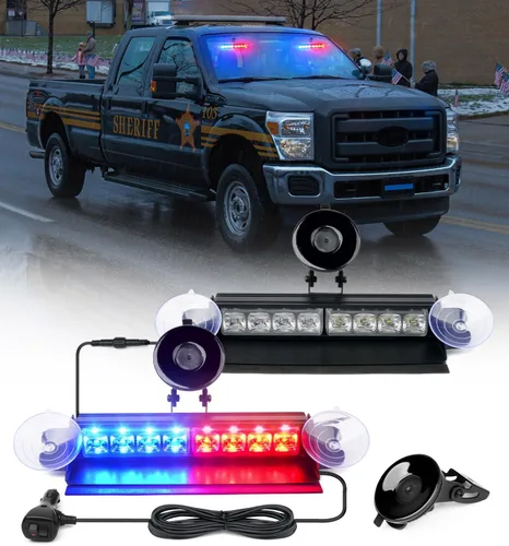 Vista 20 de Xprite Luces Estroboscópicas de Emergencia Ámbar para Tablero, Luz Intermitente Interior del Parabrisas con Ventosas para Camiones de Construcción