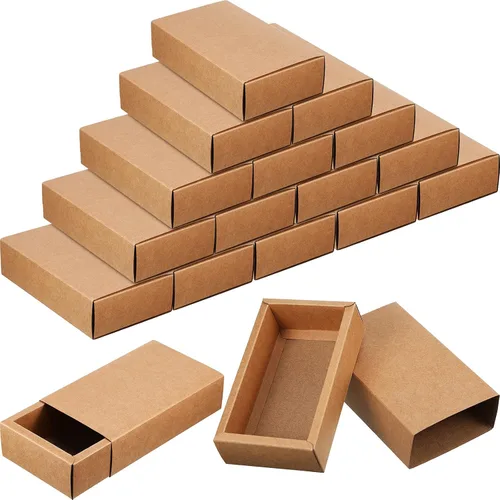 Vista 11 de Zonon 30 piezas de caja de cajón de papel kraft, mini cajas de regalo de cartón para manualidades para negocios y favores de fiesta de bodas, Negro