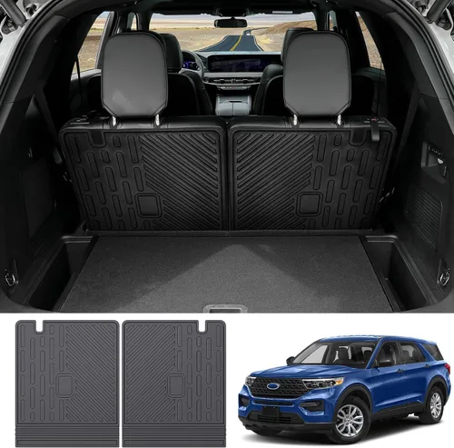 Vista 3 de Tapete de Respaldo para Ford Explorer 2020-2025 de 6 y 7 Asientos Tapete de Carga Para Todo Clima TPE Protector de Respaldo de Asiento Trasero