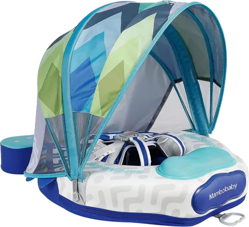Vista 20 de Mambobaby Flotador Mejorado Añadir Cola Flotador para Bebé con Toldo para Anillo de Natación de Cintura Infantil Entrenador de Natación Flotadores