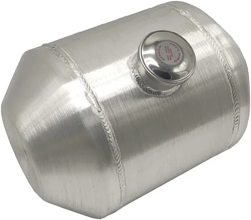 Vista 2 de JSD - Tanque de gas redondo hecho girar aluminio de 4 galones de 10 x 14 pulgadas con centro de deflector interno, salida NPT de 1/4 pulgadas