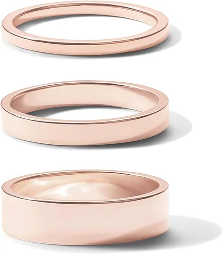 Vista 3 de PAVOI 18K Gold Plated 3 Rings Set Gold Stacking Rings for Women Stacking Ring Set