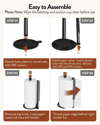 Vista 9 de Orimade Paper Towel Holder Countertop, Black