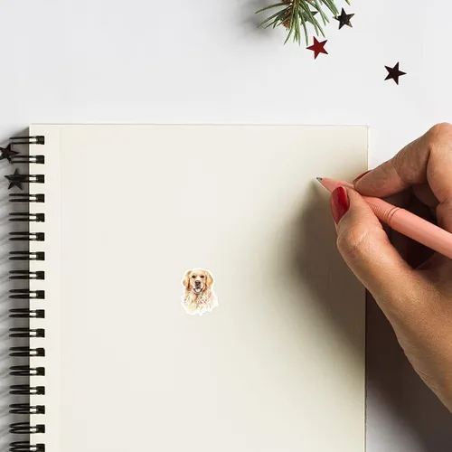 Vista 3 de Golden Retriever - Calcomanías para planificador de perros, álbum de recortes de 0.5 pulgadas, calendario de bricolaje para niños, paquete de 208