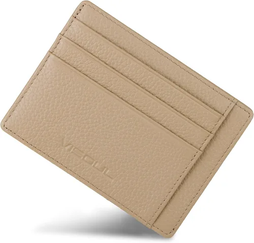 Vista 8 de VISOUL Soporte delgado para tarjetas de crédito para mujer, bloqueo RFID, cartera pequeña de cuero para mujer con bolsillo para monedas