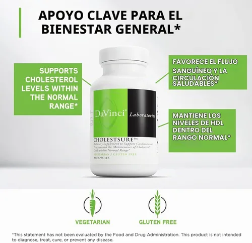 Vista 3 de DAVINCI Labs CholestSure Suplemento - Apoya la función cardiovascular, ayuda a mantener niveles saludables de colesterol en un rango normal* - Sin