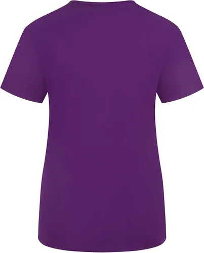 Vista 2 de Minty Mint Camiseta médica elástica con cuello en V para mujer con paneles laterales