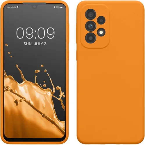 Vista 113 de kwmobile Funda Compatible con Samsung Galaxy A14 5G - Funda de teléfono de TPU y silicona con acabado suave - Verde Lima