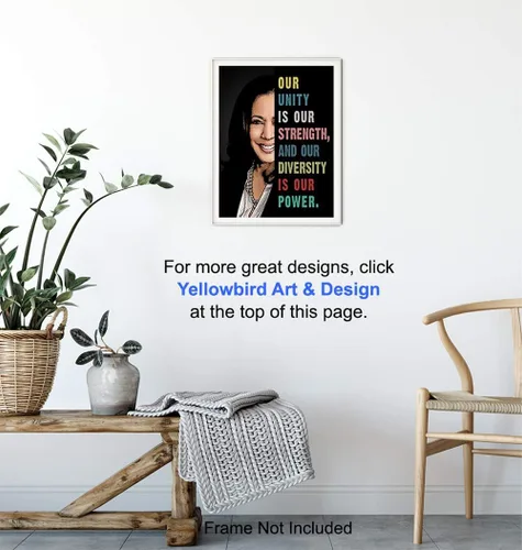 Vista 6 de Kamala Harris Madam Vice President - Arte de pared con citas inspiradoras para mujeres afroamericanas, niñas, regalos políticos, decoración