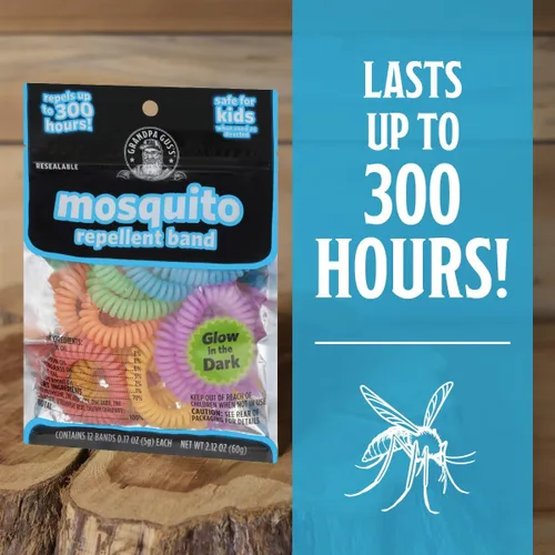 Vista 2 de Grandpa Gus's Pulseras repelentes de mosquitos, bandas repelentes de insectos para niños y adultos, sin DEET, aceites esenciales a base de plantas