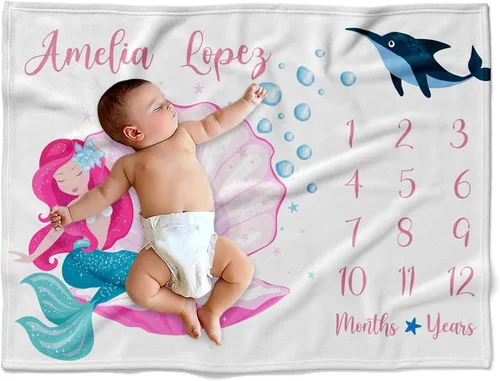 Vista 20 de Manta de bebé de alpaca personalizada, manta de bebé con nombre personalizado, decoración de guardería de cactus, recién nacido, regalos