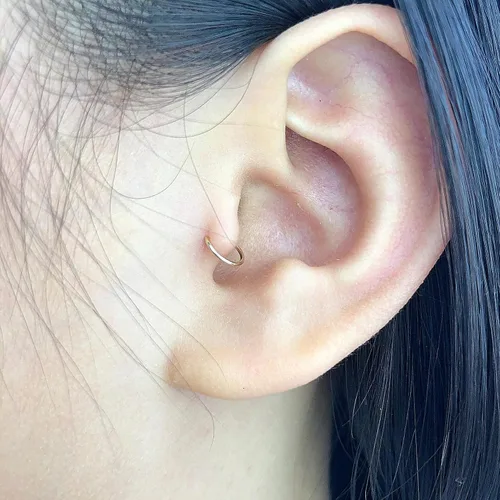 Vista 35 de Small Gold or Sterling Silver Huggie Hoop Earrings for Women Cartilage Nose Helix Tragus