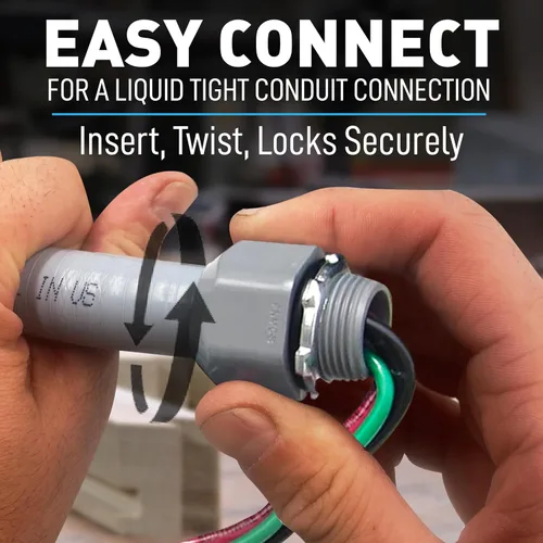 Vista 2 de Sealproof Conjunto de Látigo de Alimentación, Conducto Eléctrico Flexible Hermético a Líquidos No Metálico de 1/2 Pulgada x 6 Pies y Cable