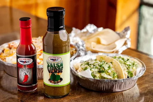 Vista 7 de SOUTH SHORE SAUCE Salsa picante gourmet SALSA VERDE suave picante con jalapeños sin gluten, dulce fresco y refrescante, sabor de una sola porción