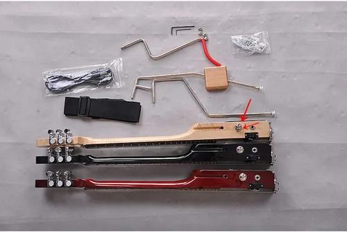 Vista 3 de Actualización Guitarra Eléctrica 6 Trastes Práctica de Plástico 6 Cuerdas Guitarra Acústica Entrenador Herramienta Partes Gadget Portátil Guitarra