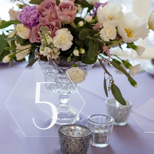 Vista 6 de Chunful - 120 tarjetas de acrílico transparente con nombre en blanco Tabla de asientos de número de mesa para banquete de boda, mesa de cena