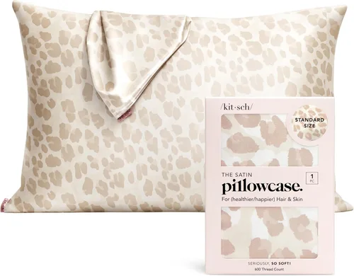 Vista 20 de Kitsch Funda de almohada de satén con cremallera, tamaño estándar, Aura