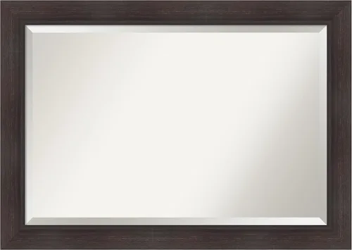 Vista 32 de Amanti Art Espejo de baño marrón para sobre lavabo, espejo rectangular de 24x20 Caleb Brown para tocador, marco rústico pequeño de estilo campestre