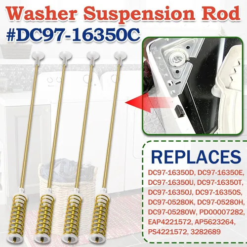 Vista 2 de WA45M7050AW/A4 WA456DRHDWR/AA WA50R5200AW/US WA50R5400AV/US WA456DRHDSU/AA Barras de suspensión para lavadora, 25.6 pulgadas aptas para lavadora