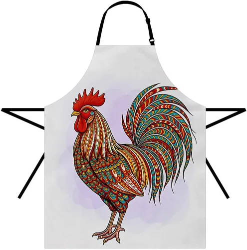 Vista 16 de Moslion Apron 31x27 Inch Kitchen Chef Waitress Cook Aprons Bib with Adjustable Neck for Women Men Delantal-a02