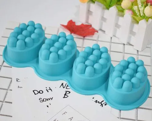 Vista 3 de 2 moldes de jabón de barra de masaje 3D, 4 cavidades, moldes de jabón de silicona de 4.5 onzas para hacer jabón de bricolaje, chocolate, arcilla