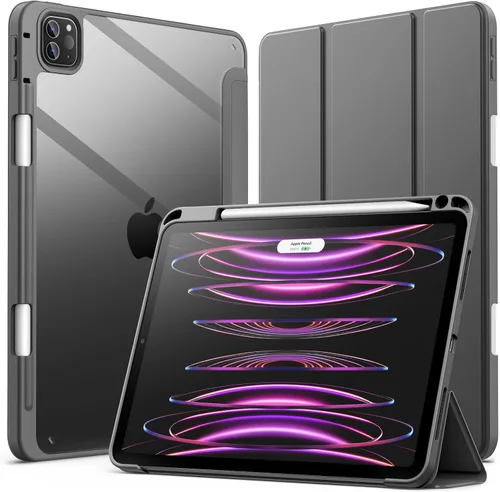 Vista 13 de JETech - Funda para iPad Pro 11" 4/3/2/1, color negro Cover for 2022/2021/2020/2018 Model, Clear Back, Pencil Holder, Slim Shockproof, Tri-Fold