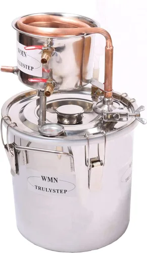 Vista 9 de bricolaje 2 Gal 10 litros Home Distiller Moonshine Alcohol Todavía inoxidable Thumper barril de cobre de la Caldera