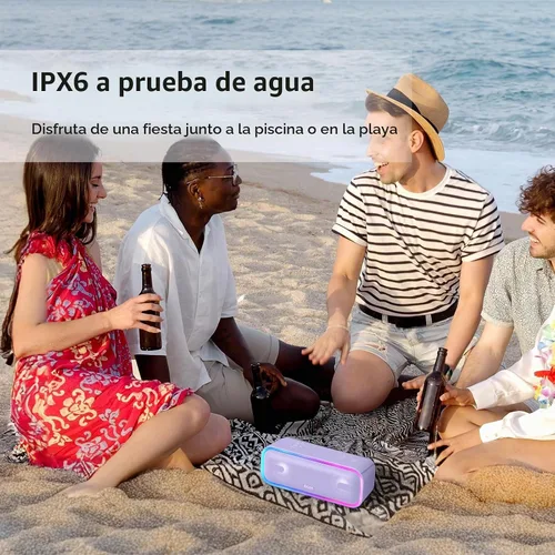 Vista 3 de DOSS SoundBox Pro+ Altavoz Bluetooth, sonido estéreo inmersivo de 24 W con graves en auge, IPX6 impermeable, tiempo de reproducción de 15 horas