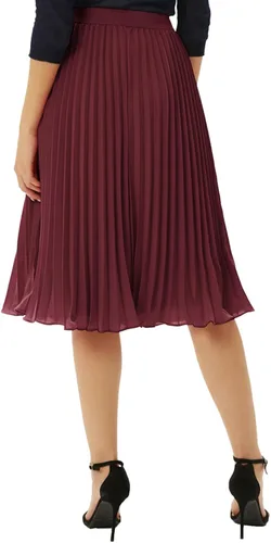 Vista 165 de GRACE KARIN - Falda plisada de gasa para mujer, con cintura alta y elástica, vuelo, corte acampanado y longitud por debajo de la rodilla
