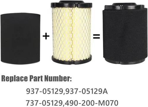 Vista 6 de 937-05129 737-05129 Filtro de aire compatible con Troy-Bilt C-Cadet Craftsman MTD 7T84JU 7T84MU 382cc OHV Motores Cortacésped Rep 490-200-M070