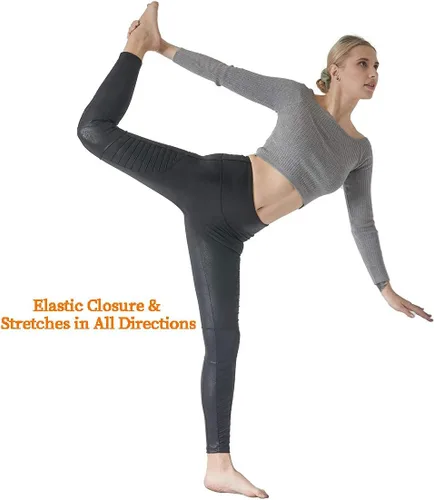 Vista 3 de MCEDAR Leggings de piel sintética de alta elasticidad para mujer