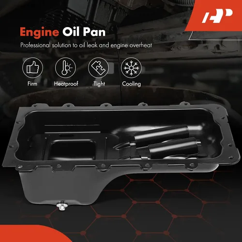Vista 2 de A-Premium Cárter de aceite de motor con tapón de drenaje compatible con Ford F-150 F150 1997-2003, F-250 F250 1997-1999, F-150 Heritage 2004