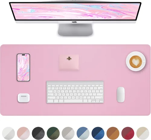 Vista 40 de Tapete protector para escritorio y mouse, antideslizante, de piel sintética, tapete impermeable de escritura para laptop, para oficina y hogar