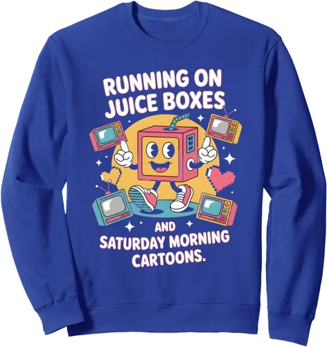 Vista 4 de Cajas de jugos y dibujos animados - Sudadera retro nostalgia para niños de los 90 Negro