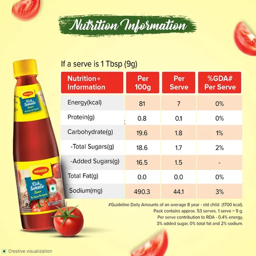 Vista 2 de Nestle Maggi - Salsa rica de tomate, ketchup, sin cebolla sin ajo, 17.64 oz – Botella de 17.6 oz – Vegetariano
