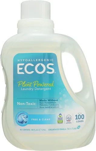 Vista 5 de Earth Friendly Products Ecos 2 x Detergentes líquidos para ropa, libre y transparente, 100 onzas líquidas (paquete de 2)