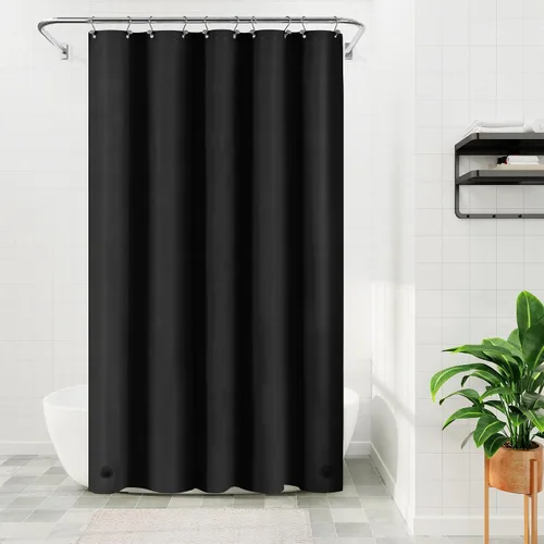 Vista 54 de Barossa Design - Forro de cortina estrecho de PEVA para ducha, con 3 imanes, impermeable, para cabina de baño pequeña, sin PVC, ojales metálicos