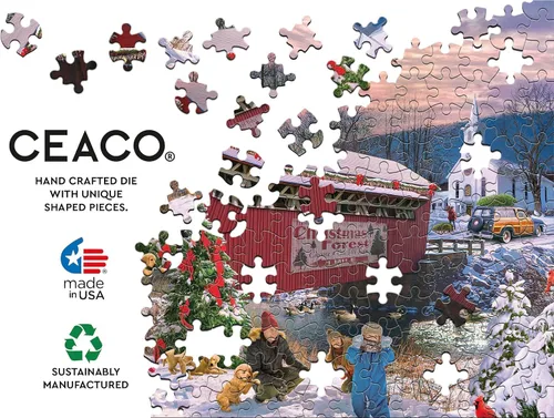 Vista 5 de Ceaco - Navidad clásica - Granero rojo - Rompecabezas de 1000 piezas