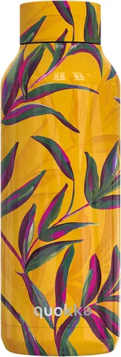 Vista 7 de Quokka Frasco térmico de acero inoxidable con lirios azules sólidos 17.2 fl oz