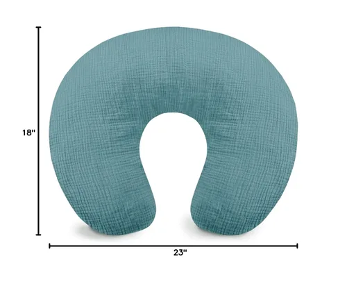 Vista 8 de Hooyax Funda de almohada de muselina para lactancia, suave y transpirable, funda de almohada para madres lactantes, funda de almohada elástica Azul