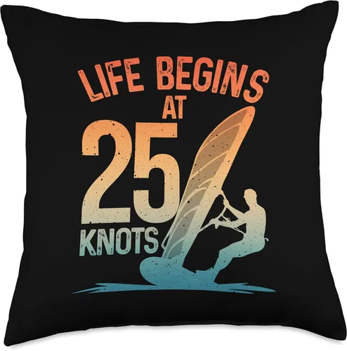 Vista 4 de Best Windsurfing Gift Windsurf Knots Surfer Humor Funny Design for Men Women Windsurfer Surfing Throw Pillow, 16x16, Multicolor