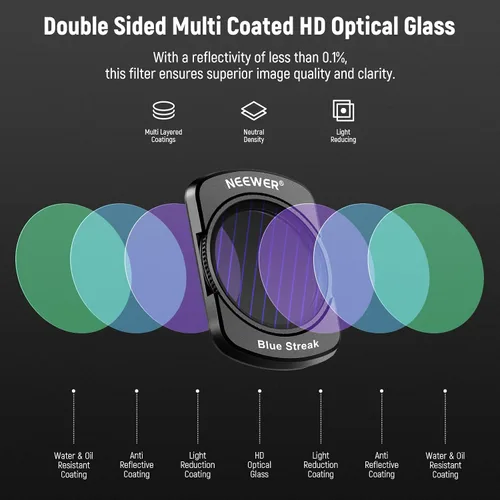 Vista 8 de Conjunto de Filtros con Efecto Magnético NEEWER Compatible con DJI OSMO Pocket 3 Combo de Accesorios para Creadores, Paquete de 4 Filtros 8X