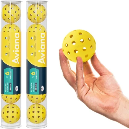 Vista 10 de Outdoor Pickleball Balls USAPA Approved for Tournament Play 6 12 48 Packs Durable 40-Hole Design Ideal for All Skill Levels Pickleball Accessories