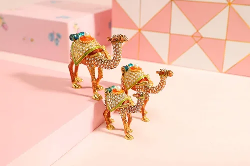 Vista 5 de Furuida - Joyero esmaltado con bisagras diseño de animales clásicos regalo de lujo para decoración del hogar