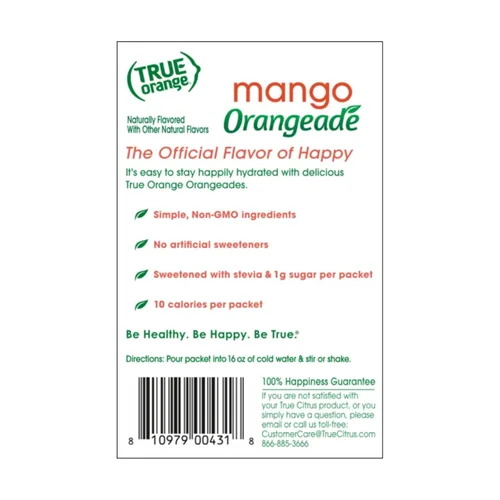 Vista 9 de True Citrus Naranja, mango, 1.06 oz, (paquete de 10, 0.11 oz cada uno)