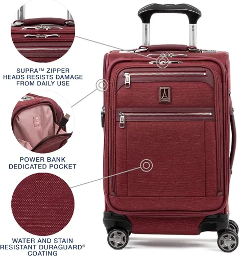 Vista 3 de Travelpro Platinum Elite-Softside - Maletas expansible con ruedas giratorias, Bordeaux), 409188009