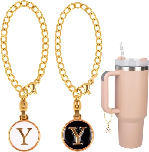Vista 13 de 2 Dijes de Letra I, Accesorios para Taza Stanley Simple Modern, Placa de Identificación de Nombre, Letra Inicial para Mango, Dije Personalizado