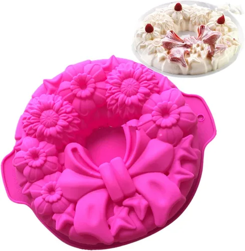 Vista 10 de FantasyDay Molde de silicona para pastel de cumpleaños de cola de pavo real de 9.5 pulgadas, moldes para hornear pasteles de fiesta para tu postre #1